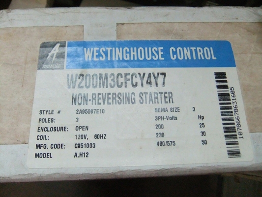 W200M3CFCY4Y7 WESTINGHOUSE Advantage Starter 3-polig, nicht-reversierend, Nema 3-phasig