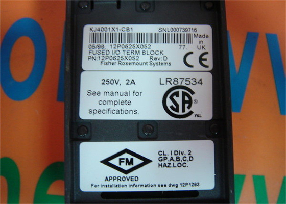 Emerson DeltaV KJ4001X1-CB1 12P0625X052 E/A-Klemmenblock mit Sicherung