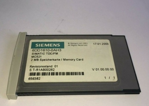SIEMENS 6DD1610-0AH3 Speicherkarte 2MB Mc521 Df Cs Fa SPS-Support-Produkte IPC