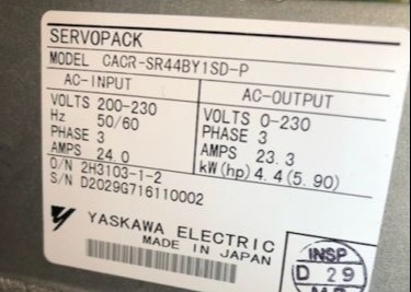 YASKAWA CACR-SR44BY1SD-P All-Digital 4,4kW 200VAC D-Serie Servo Servopack